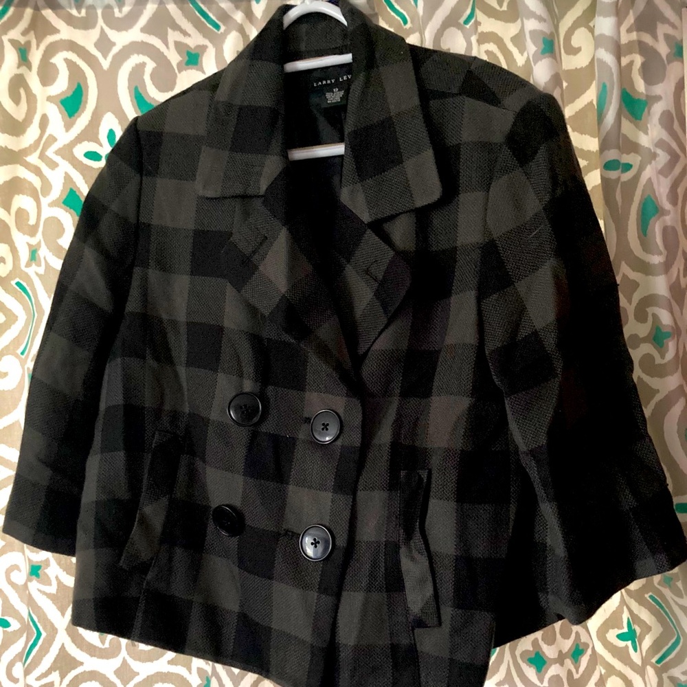 Larry Levine Plaid Blazer